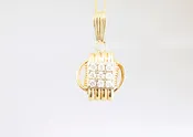 Large Pendant 14KT Solid Gold with Diamonds