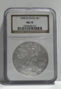 2008-W Burnished Silver Eagle NGC MS70