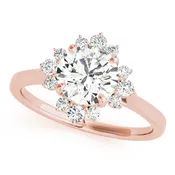 1 1/5 ctw Round Lab Grown Certified Diamond Floral Halo Engagement Ring