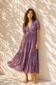 24121724-Soft Printed Tiered Maxi Dress