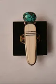Long fossilized bone ladies ring by Mike Bird Romero