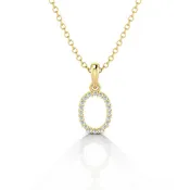 14K Gold Letter O Initial Pendant | Jolie Designs