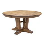Alberta Hickory Wood Large Round Extending Dining Table for 6-10 | CO