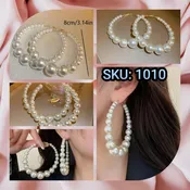 SKU: 1010 Stylish White Hoop Earrings