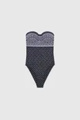 Bandana print one-piece swimsuit with crystals