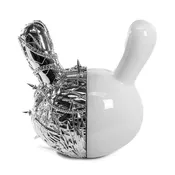 20th Anniversary Dunny Head 12" Art Figure - "Crown Jewels" by Tristan Eaton - White & Silver Edition (Limited Edition of 300)