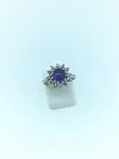 Blue Star Sapphire and Diamond Ring 20436