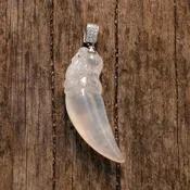18K Colorless Jade Chili Pendant with Diamond Accents