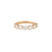 14k Rose Gold 2.19ctw Round Brilliant Cut 7 Diamond Half-way Band