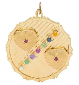 1950's Multi-Gem 14 Karat Yellow Gold Vintage Dearest Acrostic Locket Heart Pendant