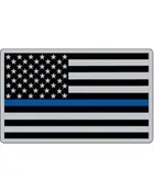 Police Thin Blue Line on Flag Embroidered Velcro Back Patch — American Heroes