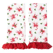 8 OAK LANE | Holly Jolly Bows Tassel Kitchen Towel Set