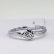 10K White Gold Diamond Ring .102DTW