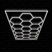 Hexagon LED Lights – 15 Grid with Border (15.9' × 8' / 4.84 m × 2.43 m)