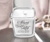 Absent From Body Personalized Glass Memorial Candle