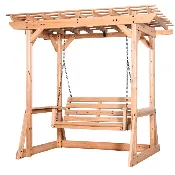 Backyard Discovery Callahan Cedar Wood Outdoor Pergola Swing Bench
