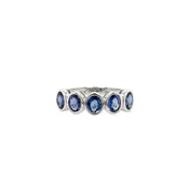 14KT Bezel-Set Oval-Cut Sapphire Half Band