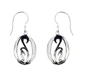 (237XMOP) Mother Of Pearl Inlay Silver Earring