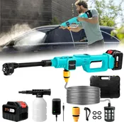 15000mAh Battery Powered High Pressure Washer Gun with 6-in-1 Nozzle Portable Car Floor Fence Cleaning Tool
