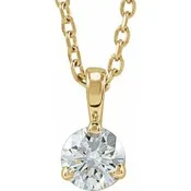 14K Yellow Gold 1/4 CTW Natural Diamond 18" Necklace