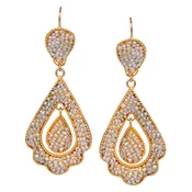 Antique 18K Yellow Seed Pearl Dangle Earrings
