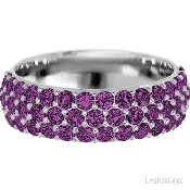 10K White Gold band with 46 Round Purple Diamond having TCW-1.38