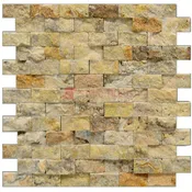 Antique Blend Split Face Travertine Mosaic Tiles