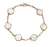 18k Flower Link Bracelet SM - MOP