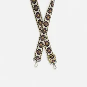 1.5 Studded Daisy Embroidered Guitar Strap Burgundy"