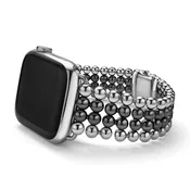 Black Ceramic and Stainless Steel Infinite Watch Bracelet 38-45mm