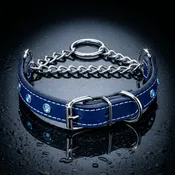 1" Wide Gem Crystal Leather Martingale Collar with Buckle | Handcrafted