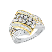 1.05 CT. T.W. Ladies Fancy Double Row Curved Diamond Ring