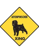 Affenpinscher Crossing Dog Aluminum Sign or Vinyl Sticker - Weatherproof Novelty