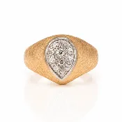 10K Yellow Gold Diamond Cluster Statement Ring
