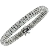 11.15 Carat Three Row Diamond Bangle Bracelet in White Gold - G-H SI Clarity Luxury Jewelry