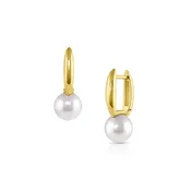 Akoya Cultured Pearl Simple Huggie Earrings