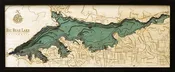 Big Bear Lake, California 3-D Nautical Wood Chart, Medium, 13.5" x 31"