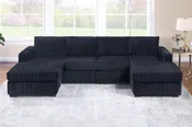 Black Double Chaise Sectional