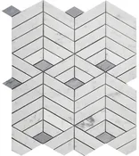 3D Geometric Marble Mosaic Tile in 3 Color Combinations