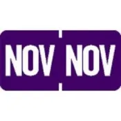 AmeriFile TAB Products Compatible Month Mini-Labels - November - Purple - 1 W x 1/2 H - Roll of 1000