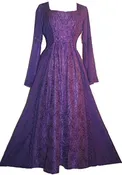 007 DR Sweet Empire Net Overlay Rope Tie Bell Sleeve Long Dress Gown