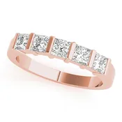 14kt Rose Gold 5-Stone Princess Cut Diamond Wedding Band (2 ctw)