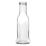 11 oz Square Bottom Glass Sauce Bottle - 38TW Finish