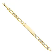 14KY FIGARO 3+1 WP ID BRACELET
