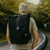 Flap Pack Black Waxed Canvas