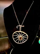 ABSTRACT SUN & SMOKEY TOPAZ PENDANT — JOHNNIE Q