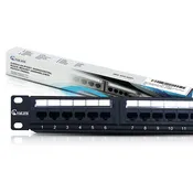 24 Port Cat6a Patch Panel 1U Horizontal Unshielded Rack Mount