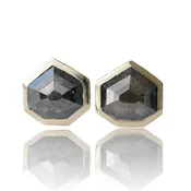 Black Salt and Pepper Hexagon Diamond earrings