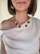 Amber Tone Beaded Chain Necklace