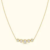 2.00 CTW Bezel-Set Five-Stone Round Lab-Grown Diamond Necklace